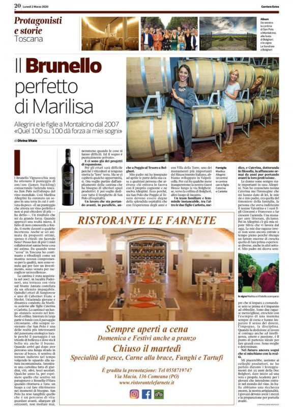  Il Brunello perfetto di Marilisa (Corriere Extra – Toscana) 